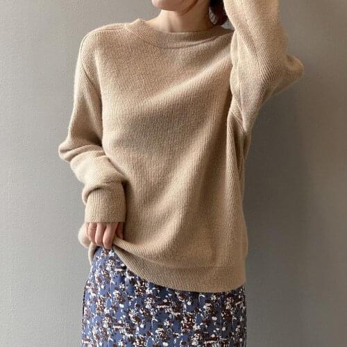 8 Colors 2020 New Autumn Winter Bottoming Sweater Office Lady Basic Pullovers Tops Solid Long Sleeve Knitted Sweaters