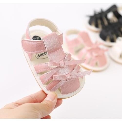 Cute Bowknot Baby Girl Sandals Pu Leather Newborn Toddler Girls Sandals Soft Sole Non-Slip Infant Baby Girl Summer Shoes