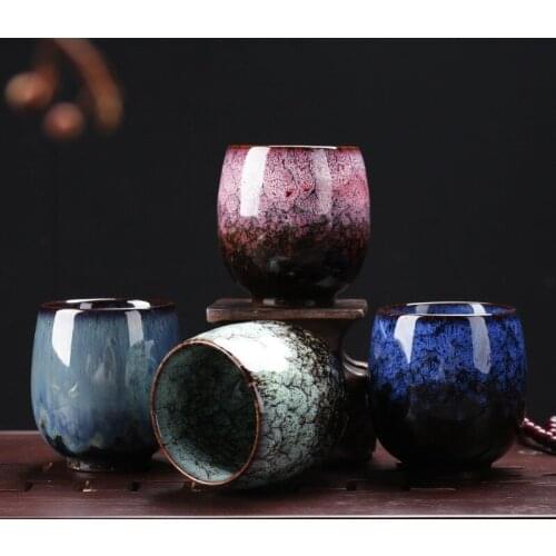 Kiln Change Teacup Kungfu Tea Set Household Ceramic Teacup Tianmu Jianzhan Teacup Master Cup Single Cup Large Mug Coffee Cups