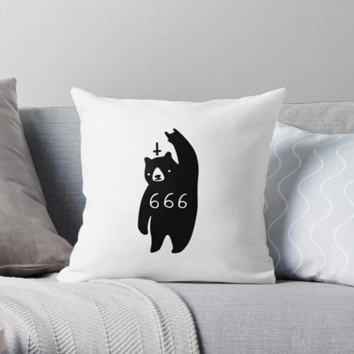 Black Bear Metal Throw Pillow Cushion Cover Polyester throw pillows case on sofa home living room car seat decor 45x45cm