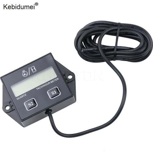 Kebidumei LCD Digital Tach Hour Meter Tachometer Gauge Replaceable battery For Generator gasoline engine motorcycle tachometer