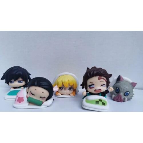 Demon Slayer Kimetsu no Yaiba Sleepy Chibi Tanjirou Nezuko Giyuu Zenitsu Inosuke Cute Anime Figure JAPAN