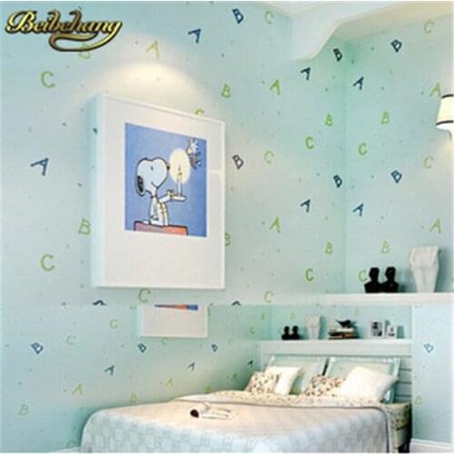 Beibehang papel parede Lovely ABC Print Kid Bedding Room Ecofriendly Fantasy Non-woven Wall Paper Children Mural Wallpaper roll
