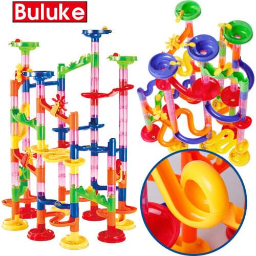 Children DIY Track Building Pipe Blocks For Children Ball Circuit Marble Race Run Maze Balls Educational Toys Gift