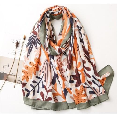 Luxury brand 2021 Autumn winter women scarf beach shawl cotton lady fashion scarves bandana pashmina wrap hijab muffler pareo