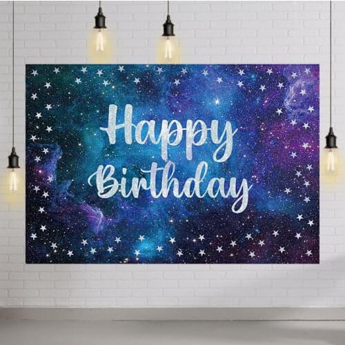 Space Galaxy Birthday Backdrop Universe Nebula Milky Way Silver Stars Starry Sky for Boy Galactics Astronaut Party Background