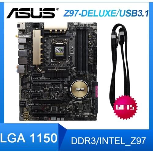 Asus Z97-DELUXE/USB3.1 Desktop Motherboard Socket LGA 1150 i7 i5 i3 DDR3 SATA3 USB3.0 PC Mainboard Set