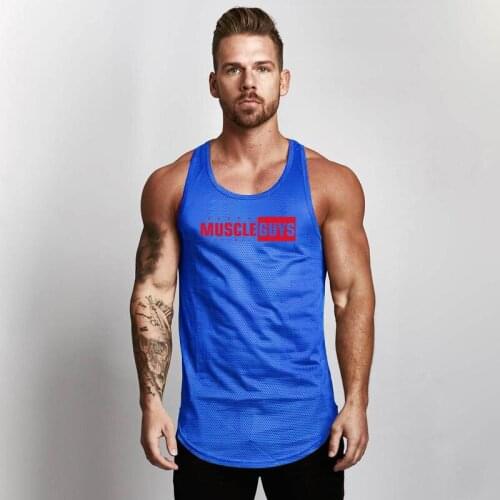 New Mesh Brand Casual Tank Top Men Fitness Fashion Sleeveless Shirts Mens Singlets Clothing Bodybuilding Workout Gym Sport Vest