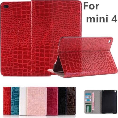 Fashion Crocodile Leather flip Stand Wallet card slot Case cover for apple iPad Mini4 case Luxury for iPad Mini 5 Tablet Case