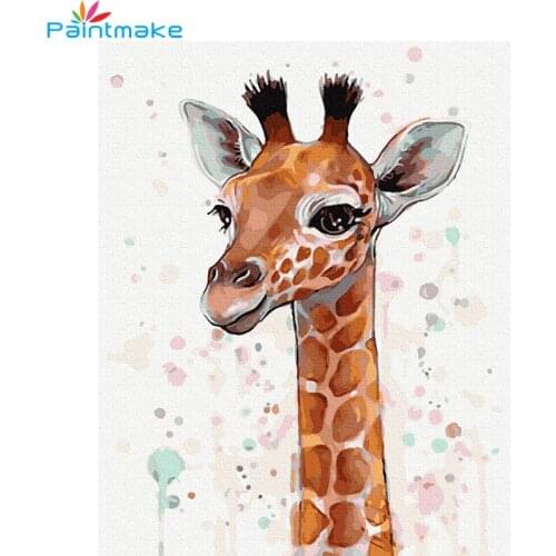 Paintmake animal DIY Painting By Numbers deer Drawing Kits Oil Hand Painted On Canvas For Home Decor Art 40*50cmGX32192