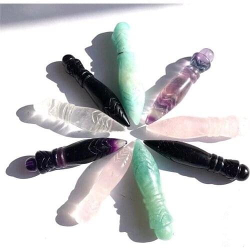 Natural hand carved mixed materials crystal pendant folk crafts healing stone for gifts