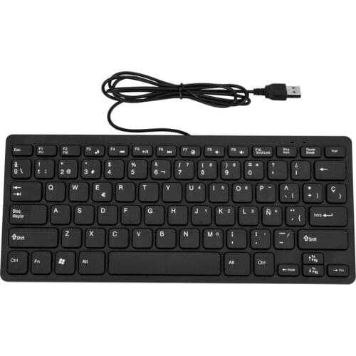 Wired USB Spanish English Bilingual Keyboard 78 keys for Tablet/Windows PC/Laptop/IOS/Android