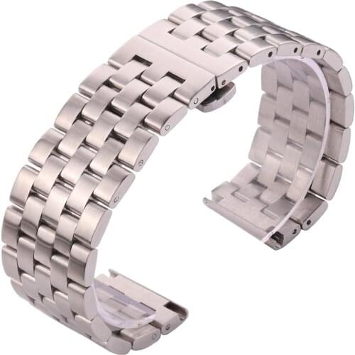 Watch Band Bracelet 20mm 22mm 24mm 26mm Women Men Silver Wrist Stainless Steel Universal Watch Strap Stainless Steel Strap