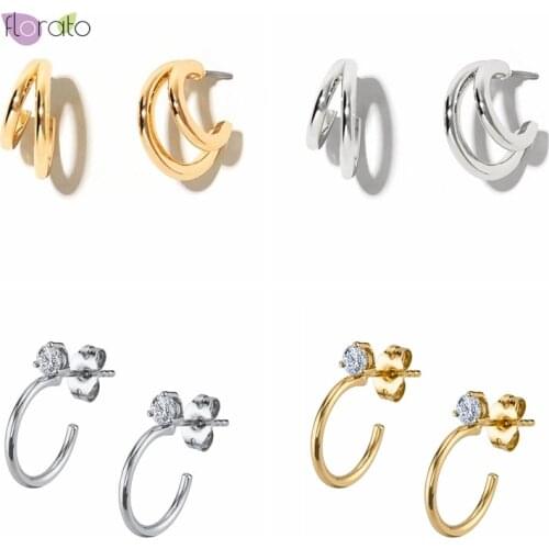 925 Sterling Silver Ear Needle Korean Crystal Stud Earrings Minimalist CZ Earrings Exquisite Jewelry Birthday Gifts For Women