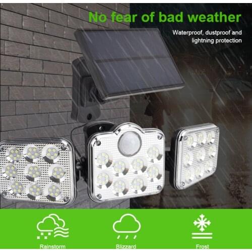 Super Bright Solar Lights Waterproof Outdoor Indoor Solar Lamp With Adjustable Head Wide Lighting Angle Illumination Wall Lamps