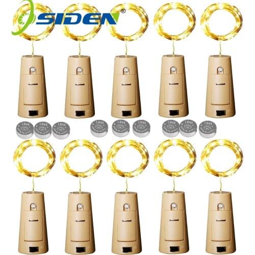 10PCS Wine Bottle Cork Lights String 20 LED Fairy Party Wedding Christmas Halloween Decoration Bar With LR44 Battery