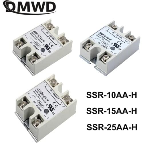 1Pc solid state relay SSR-10AA-H 15AA-H 25AA-H 40AA-H 50AA-H 60AA-H 80AA-H 100AA-H 10/15/25/40/50/60/80/100A ResistanceRegulator