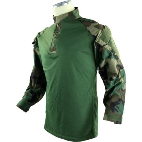 Outdoor DF Combat Coat Woodland Camouflage Training Long Sleeve Top