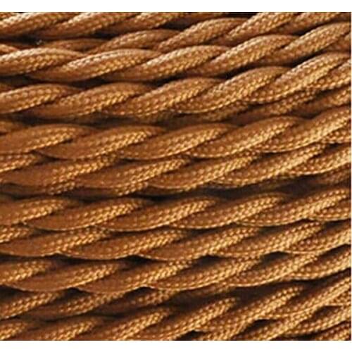 10m/lot 2 x 0.75mm2 Dark Brown Vintage Twisted Electrical Wire Textile Cable Vintage Lamp Cord Pendant Light Lamp Wire