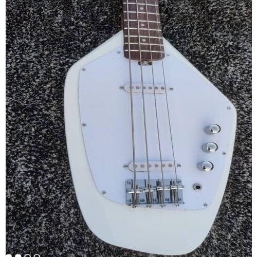 High quality 4 string water drop bass, white body, wooden neck, can be customized for free transportation