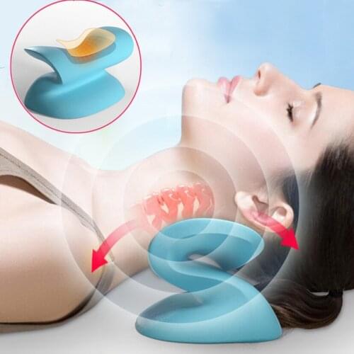 High Elasticity Bow Pillow Neck Traction Apparatus Device Relax Massage Posture Brace Neck Collar Pillow Pain Stress Relief S Z