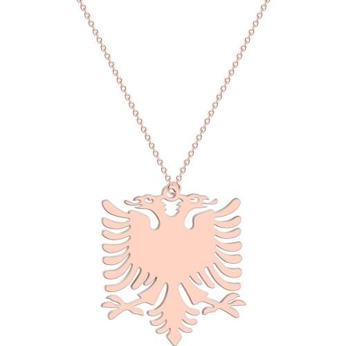 WANGAIYAO2021 new stainless steel accessories Albanian eagle pendant necklace couple simple double-headed eagle item small gifts