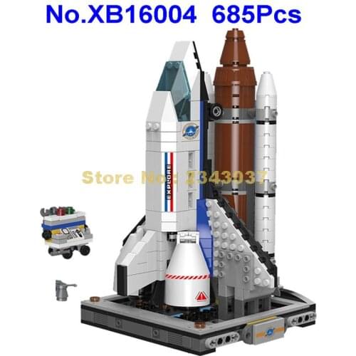 Xb16004 685pcs Aviation Space Exploration Rocket Satellite Launch Station 1 Building Blocks Toy