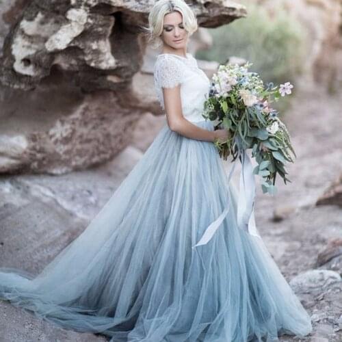 2017 Custom Made Soft Tulle Skirts For Bridal To Wedding Floor Length Tutu Skirt For Women Zipper Style Sky Blue Maxi Skirt