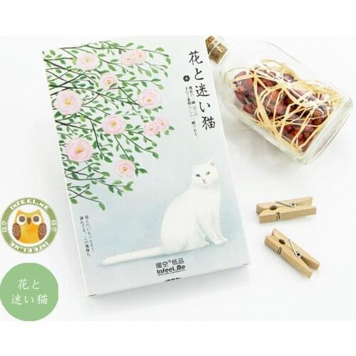 1set Magazine Bookmarks Flower Cat 30 Pack