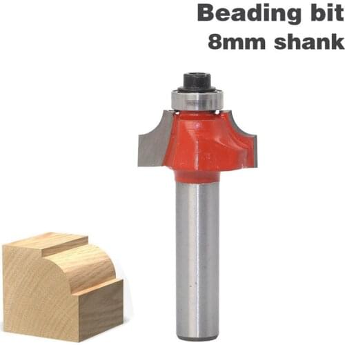 1Pcs 8mm Round Shank Wood R Chamfer Router Bit Straight End Trimmer Milling Cutter flush trim corner round Woodworking tools