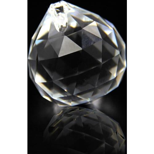 10pcs/lot 30mm Clear Color Glass Prism Parts Crystal Feng Shui Ball Crystal Faceted Ball For Lighting/wedding Room/window Decor