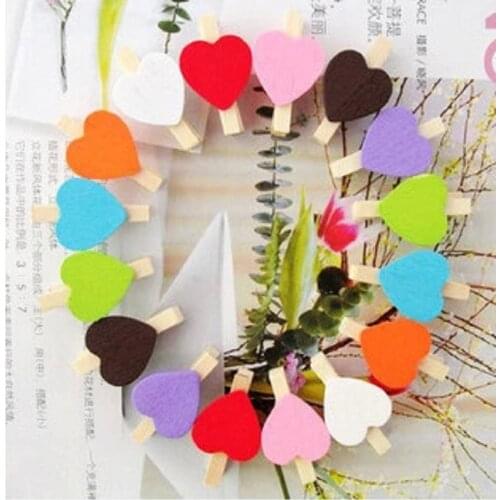 10pcs/lot Mini Wooden Peg Clips Love Heart Shape Photo Clamp Holder Crafts Home Wedding Favor Decor Party Supplies halloween