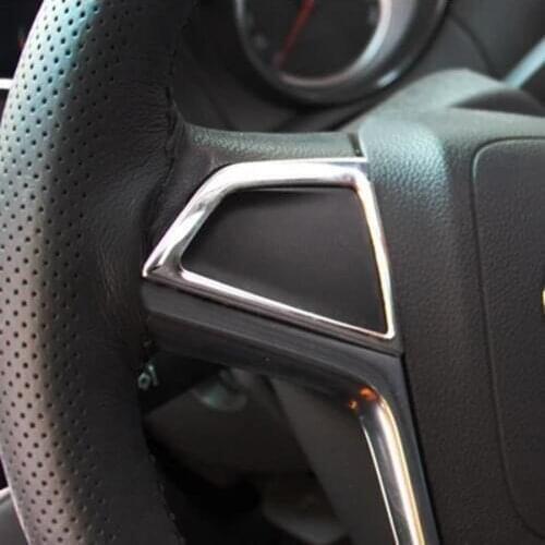 2PCS/SET stainless steel Car styling Steering wheel decoration frame Trim sticker case For VAUXHALL Opel Mokka BUICK ENCORE