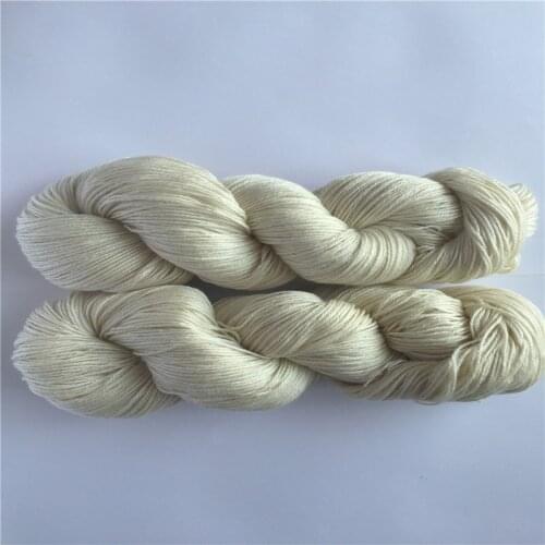 4*100g per lot Hank Silk Merino DK Yarn Undyed Natural Yarn Hand Knitting Yarn For Sweater Scarf
