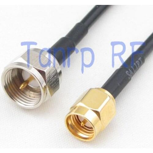 6in F male plug to SMA male plug RF connector adapter 15CM Pigtail coaxial jumper cable RG174 extension cord