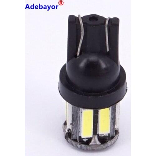 500x W5W 10 Led 7020 SMD Car T10 LED 194 168 Wedge Replacement Reverse Instrument Panel Lamp White Blue Bulb For Clearance Light