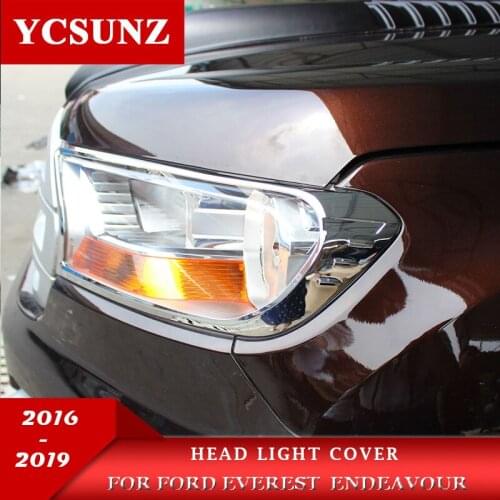 ABS Chrome Headlights Cover For Ford Everest Endeavour Ranger T7 2016 2017 2018 2019 Exterior Parts Ycsunz
