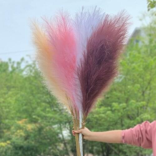 1pc Large Artificial Pampas Grass Fake Plants Reed Flower Bouquet For Wedding Party Decoration Phragmites DIY Home Vase Decor