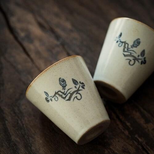 Hand-painted kiln-changing tea cup, ceramic Kung Fu teacup vintage tea master cup bowl accessories home decor