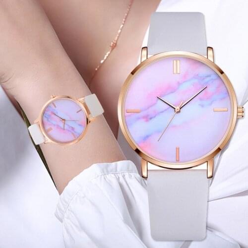 2018 Lvpai Brand Women Watches Luxury Leather Strip Marble Dial Dress Wristwatch Ladies Gift Quartz Clock Relogio feminino