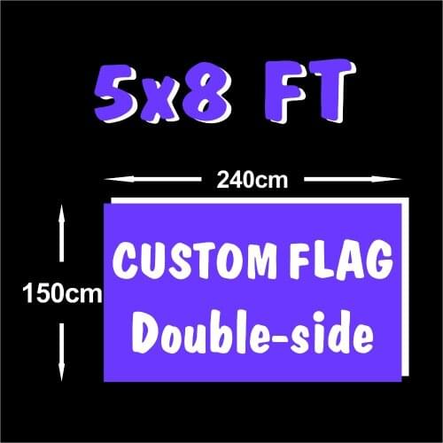 Custom Flag 5x8FT Double Side Polyester Flag all logo all color royal flag With White Sleeve Metal Gromets 150*240cm