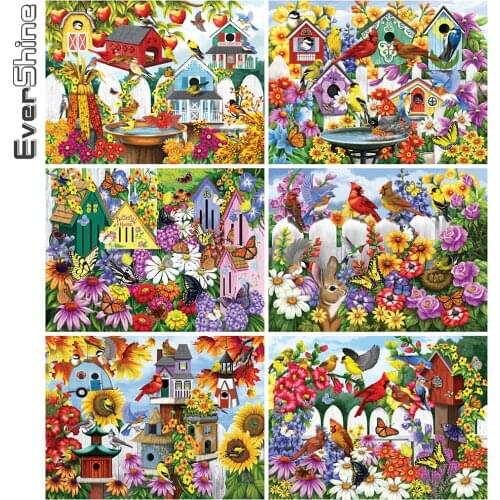Evershine Diamond Embroidery Bird Craft Kit 5D DIY Diamond Painting Animal Cross Stitch Flower Mosaic Art Home Decorations