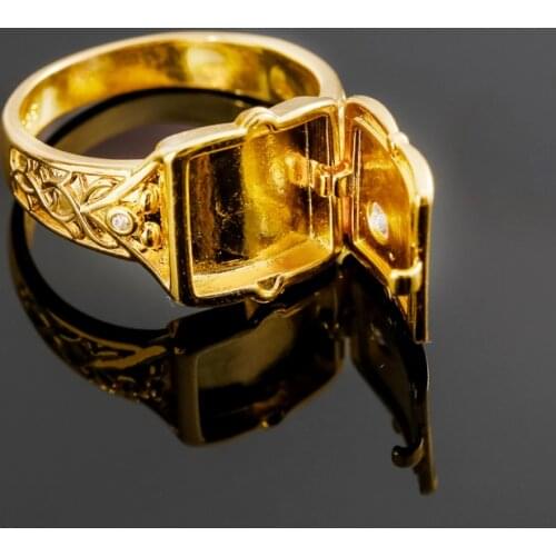 Trendy Geometry Finger Rings For Men Copper Openable Lid Ring Anniversary Party Weeding Engagement Jewelry Creative