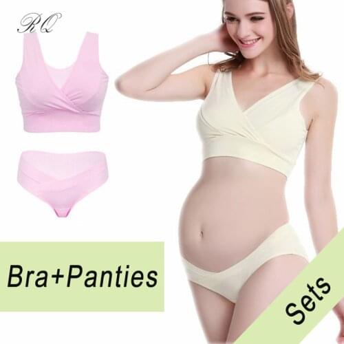 Maternity bra+panties set prevent sagging nurse bra for pregnant women sports Breastfeeding Nursing Bra underwear plus size