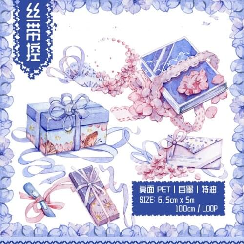 Dreamy Lace Ribbon Bow PET Washi Tapes Bullet Journal Masking Tape Adhesive Tape DIY Scrapbooking Washi Stickers