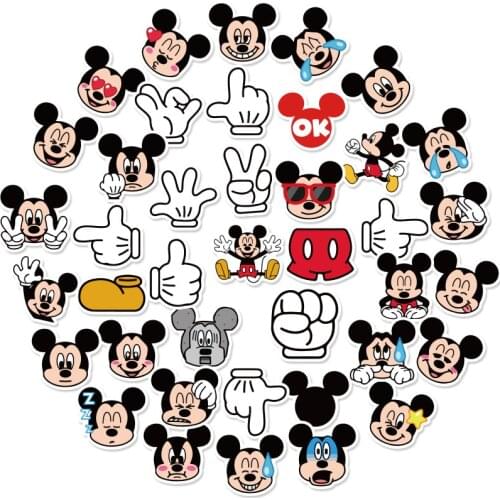 Cute Disney Mickey Minnie Hand Account Stickers Cartoon Waterproof Cup Notebook Phone Waterproof Decorative Small Stickers
