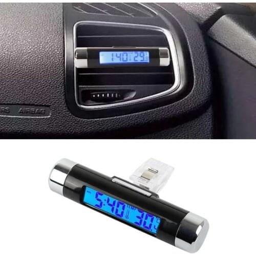 Multifunctional Digital LCD Display Blue Backlight Car Clock Thermometer Time Temperature Detector Dropshipping