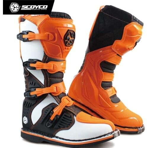 SCOYCO MBM001 Off-road Racing Boots Motorcycle Boots Motocross Motorbike Riding Long Knee High Shoes Heavy Protective Gear