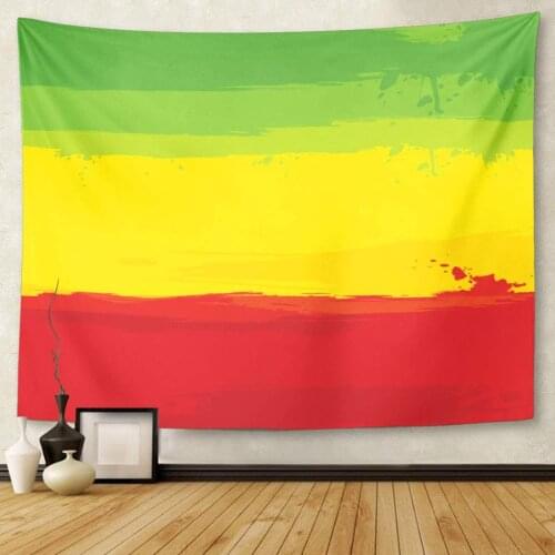 Red Reggae Flag of Ethiopia Green Rasta Jamaica Music Tapestry Wall Hanging for Living Room Bedroom Dorm 50x60 inches