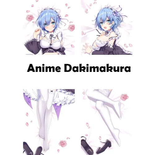 Wholesale Japan Anime Re:Zero Rem Kawaii Maid Dakimakura Body Throw Cushion Pillow Cover Otaku Cosplay Huggable Pillowcase Gifts